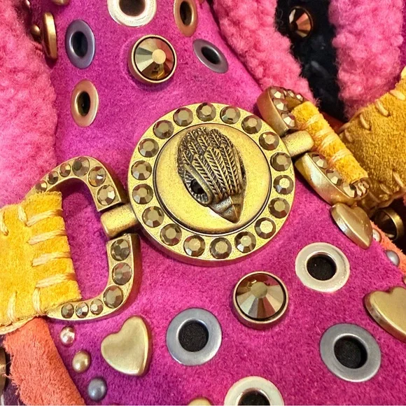 Kurt Geiger Mansion Cozy Studded Suede Bit Buckle Platform Boots EU 36 US 6 NEW - Picture 6 of 16